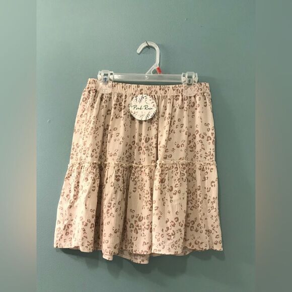 NWT … PINK ROSE “Size: S” Stone Leopard Skirt - Picture 1 of 5
